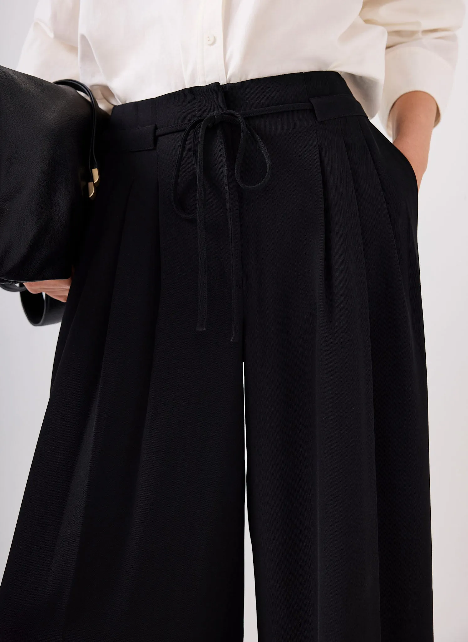Black Tie Detail Wide Trousers sold by Mint Velvet product image thumbnail 3
