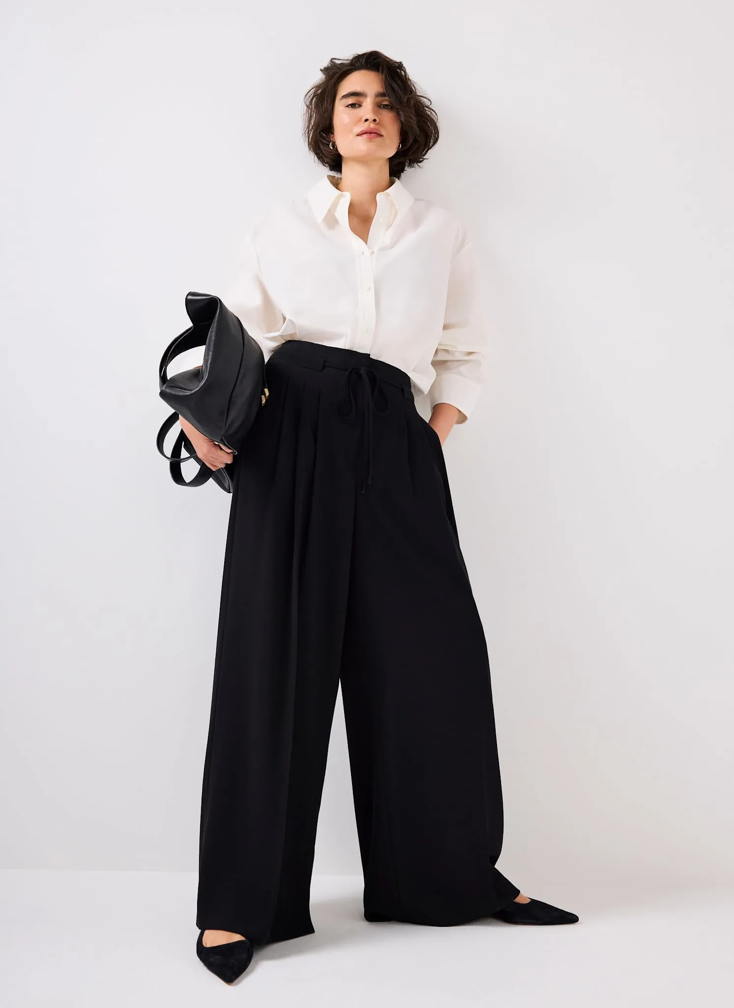 Black Tie Detail Wide Trousers sold by Mint Velvet product image thumbnail 5