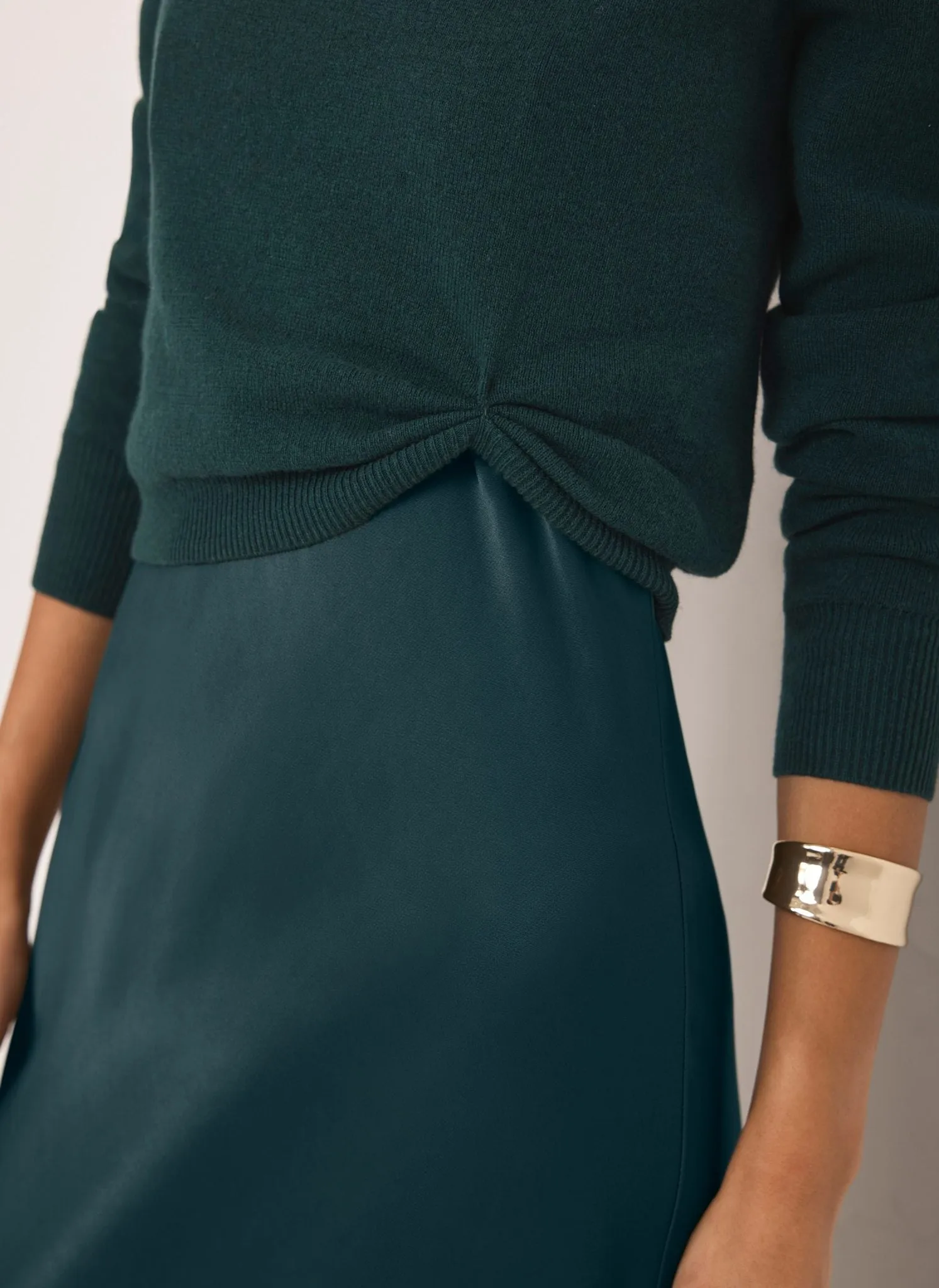 Teal Layered Satin Midi Dress sold by Mint Velvet product image thumbnail 5