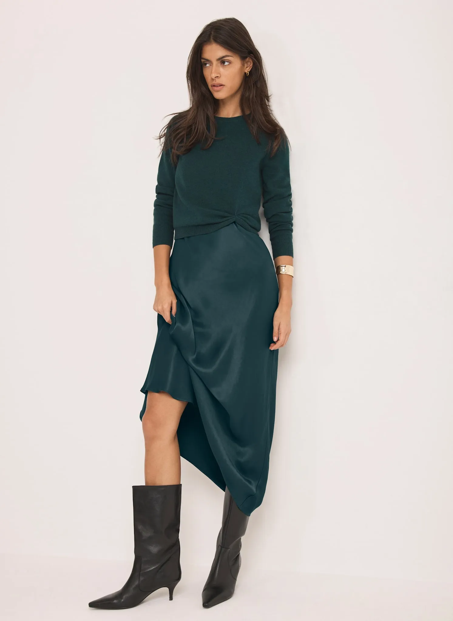 Teal Layered Satin Midi Dress sold by Mint Velvet product image thumbnail 2