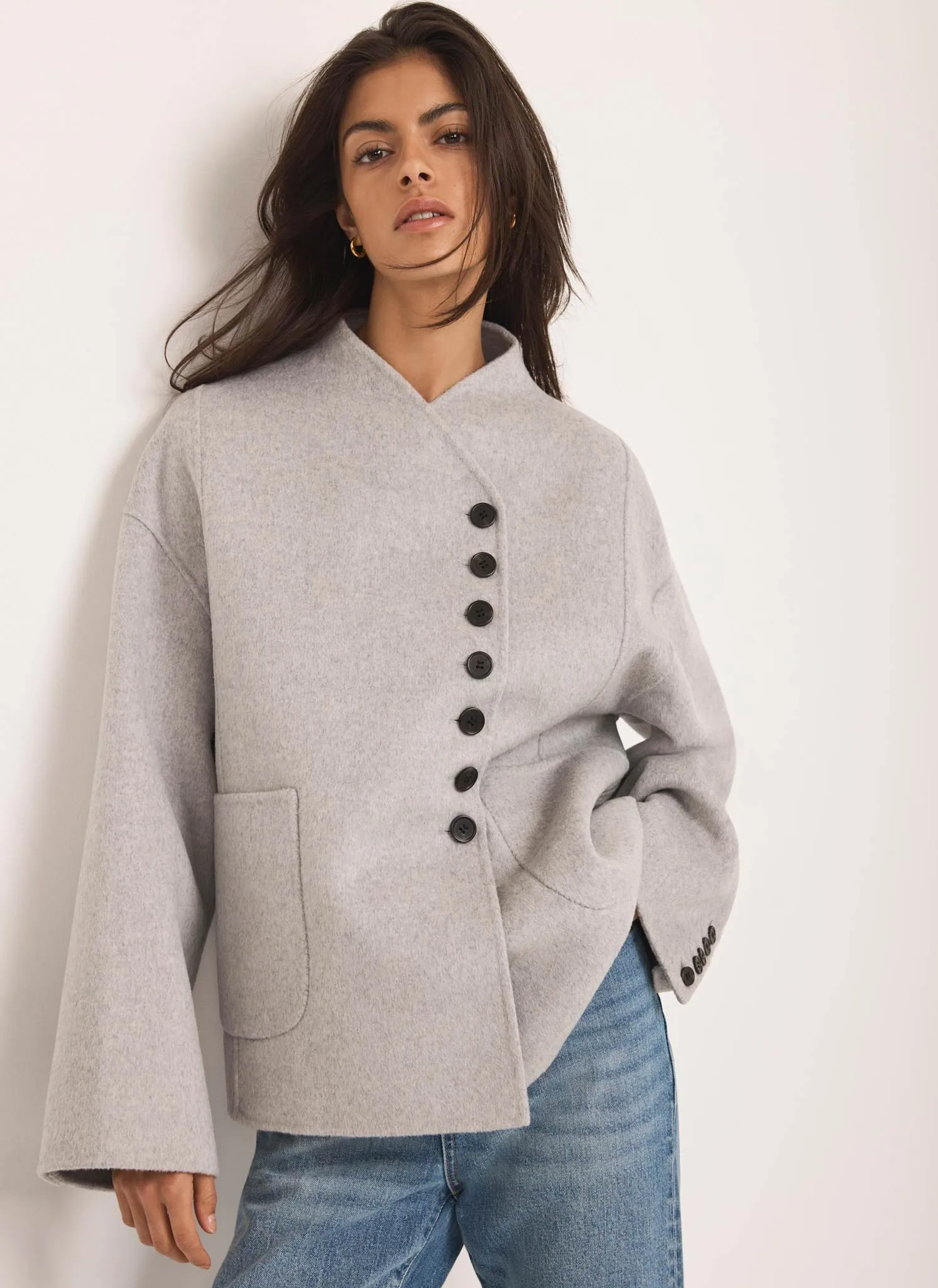 Grey Hand Finished Button Detail Jacket sold by Mint Velvet product image thumbnail 2