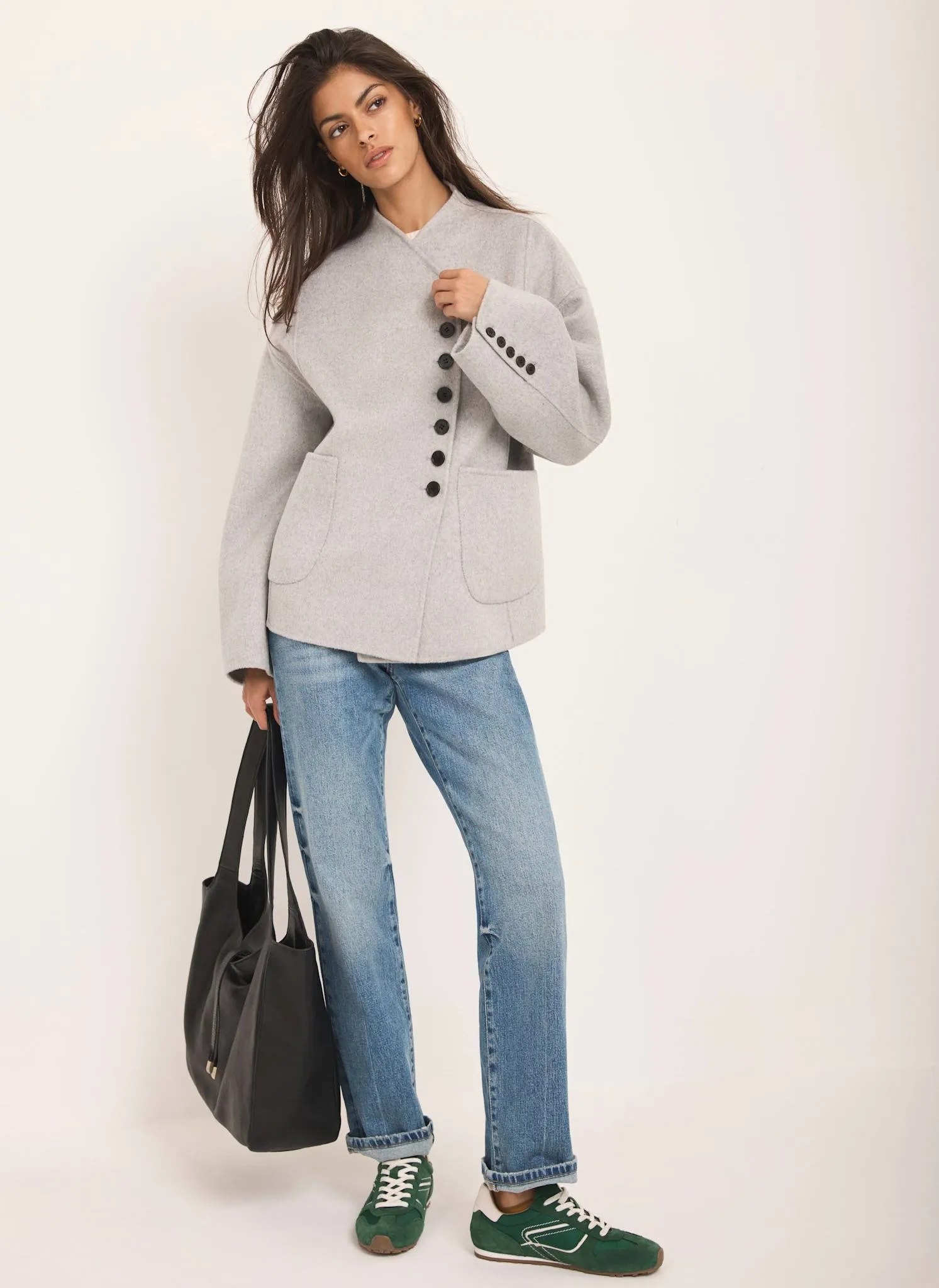 Grey Hand Finished Button Detail Jacket sold by Mint Velvet product image thumbnail 5