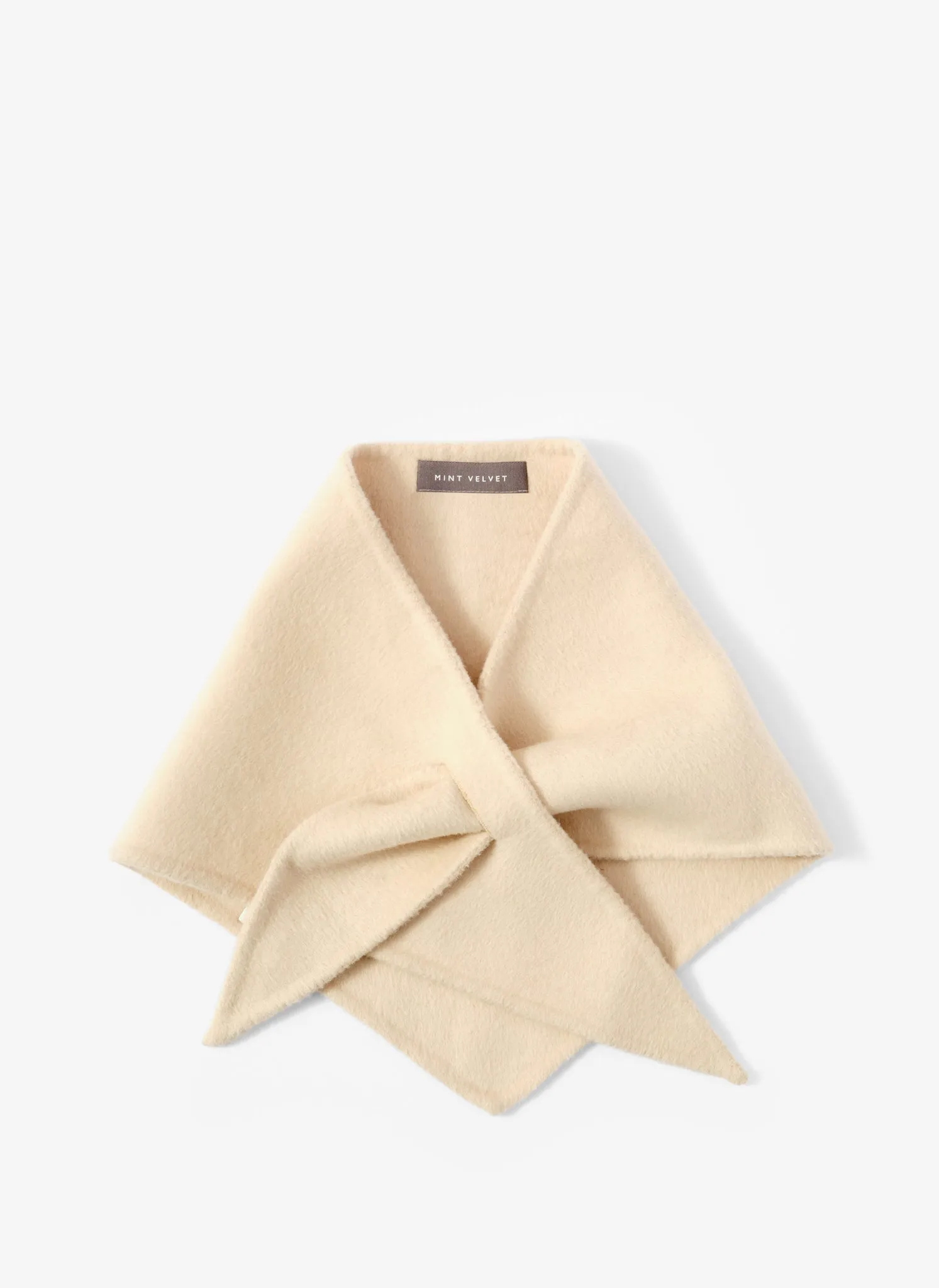 Neutral Triangle Wool Neck Scarf sold by Mint Velvet product image thumbnail 2