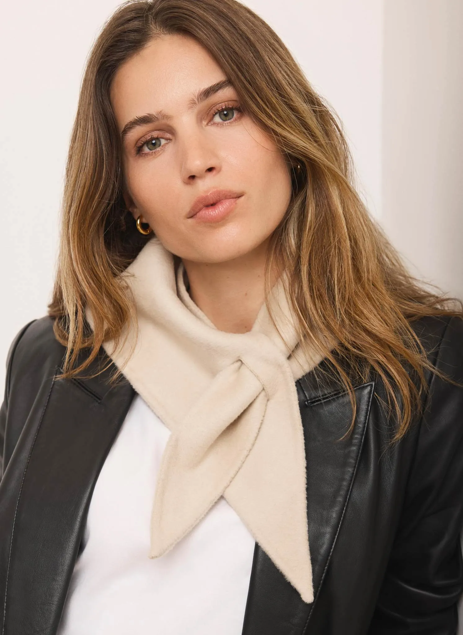 Neutral Triangle Wool Neck Scarf sold by Mint Velvet
