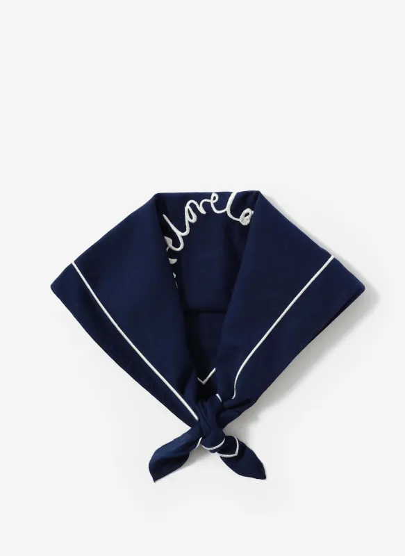 Navy Cotton Heart Embroidered Square Scarf sold by Mint Velvet