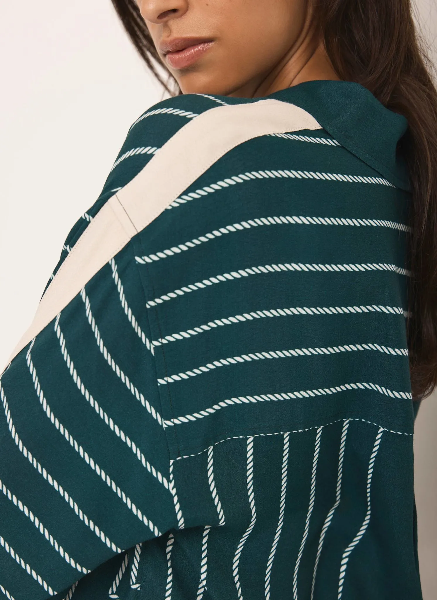 Teal Graphic Print Striped Shirt sold by Mint Velvet product image thumbnail 5