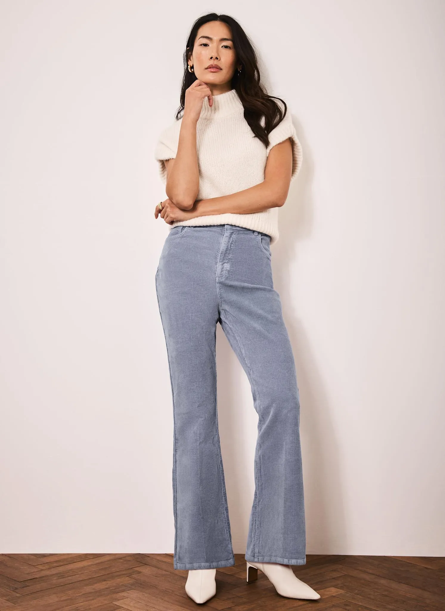 Blue Corduroy Flared Trousers sold by Mint Velvet product image thumbnail 3