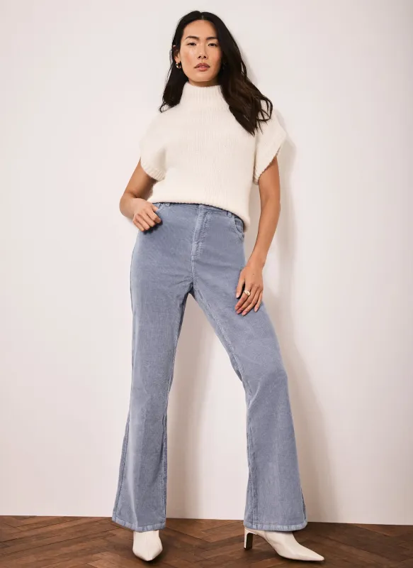 Blue Corduroy Flared Trousers sold by Mint Velvet