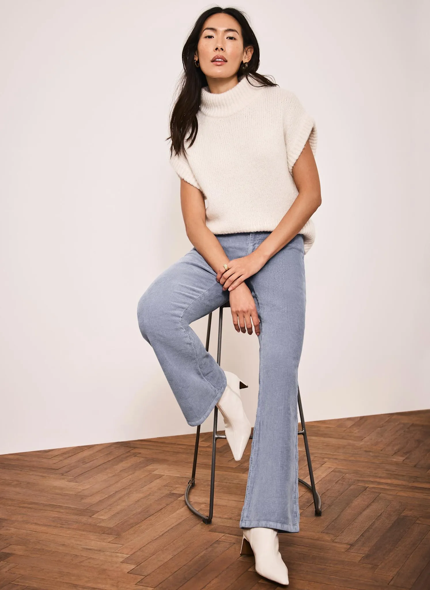 Blue Corduroy Flared Trousers sold by Mint Velvet product image thumbnail 2