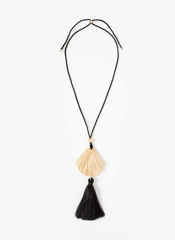 Shell Resin Tassel Pendant Necklace sold by Mint Velvet