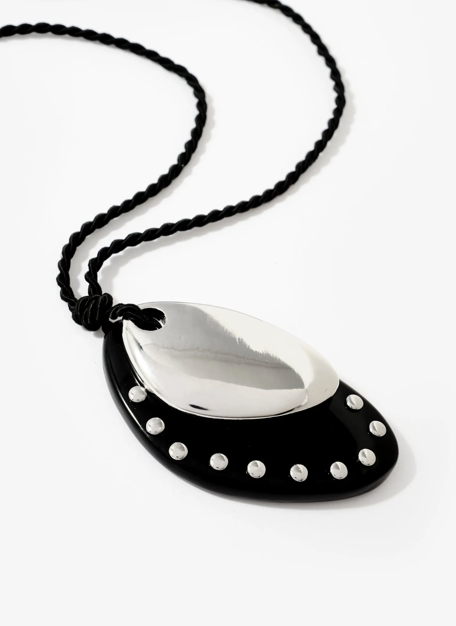 Black Studded Pendant Necklace sold by Mint Velvet product image thumbnail 4