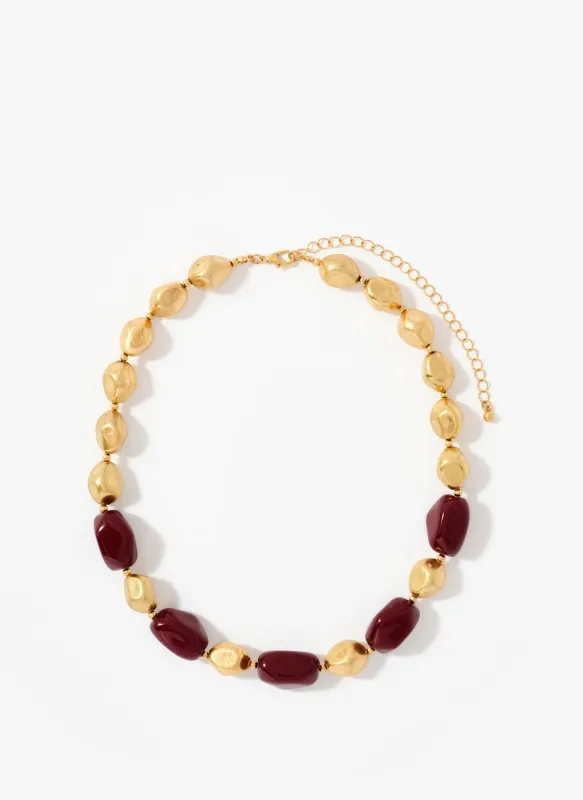 Gold Tone Resin Chunky Beaded Necklace sold by Mint Velvet