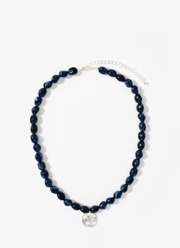 Navy Beaded Charm Necklace sold by Mint Velvet
