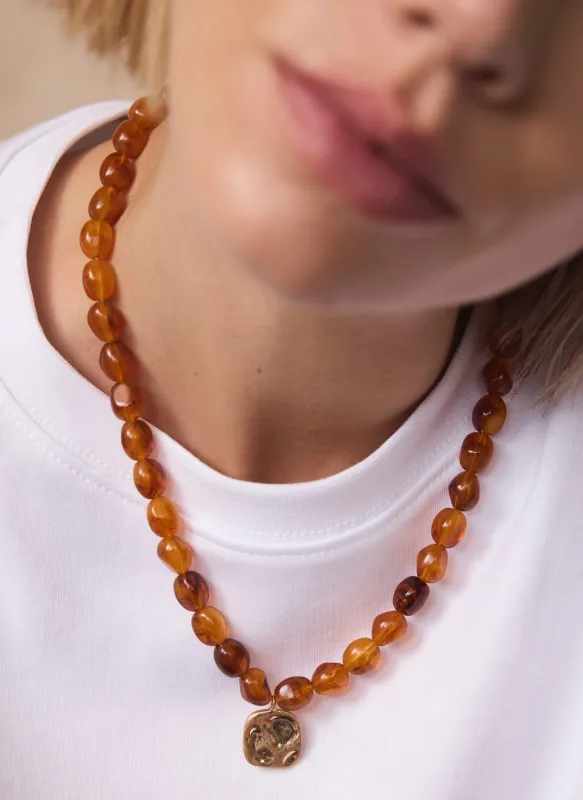 Amber Beaded Charm Necklace sold by Mint Velvet