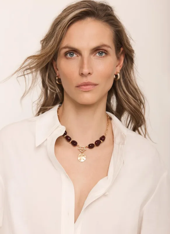 Gold Tone Beaded Coin Necklace sold by Mint Velvet