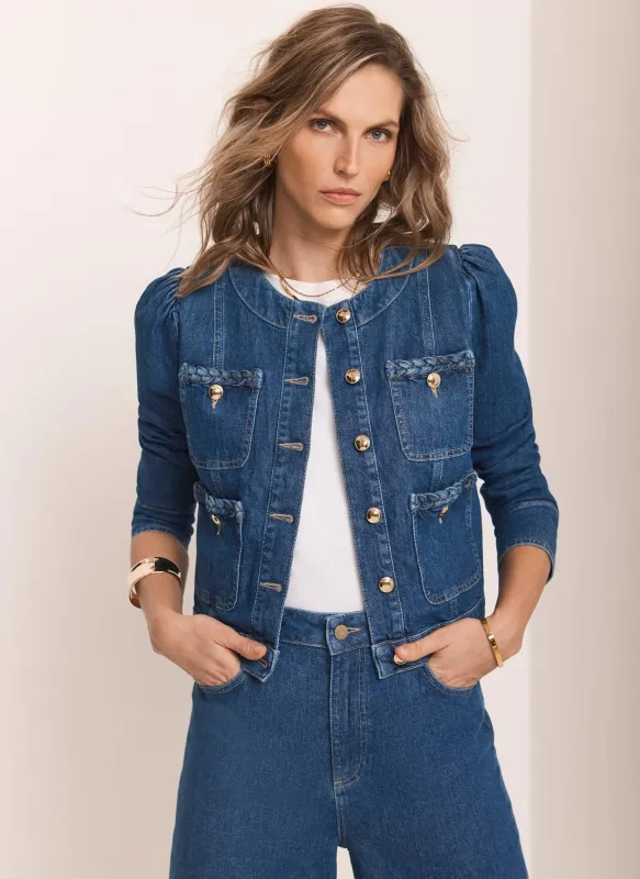 Indigo Plait Detail Denim Jacket sold by Mint Velvet