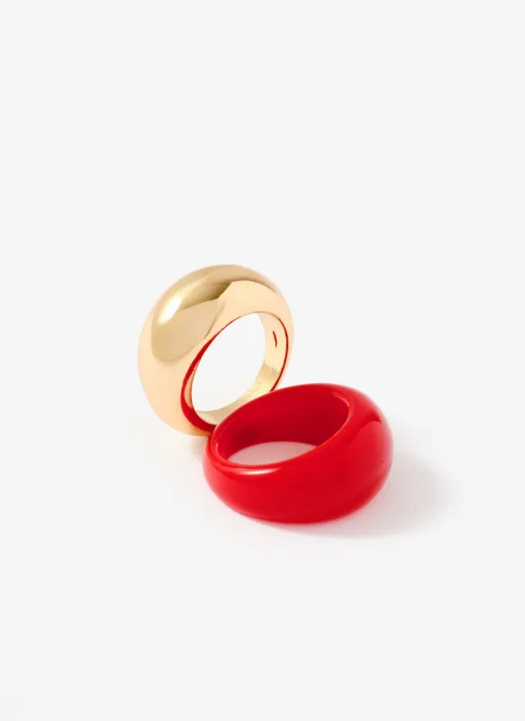 Resin & Gold Tone Ring Duo sold by Mint Velvet