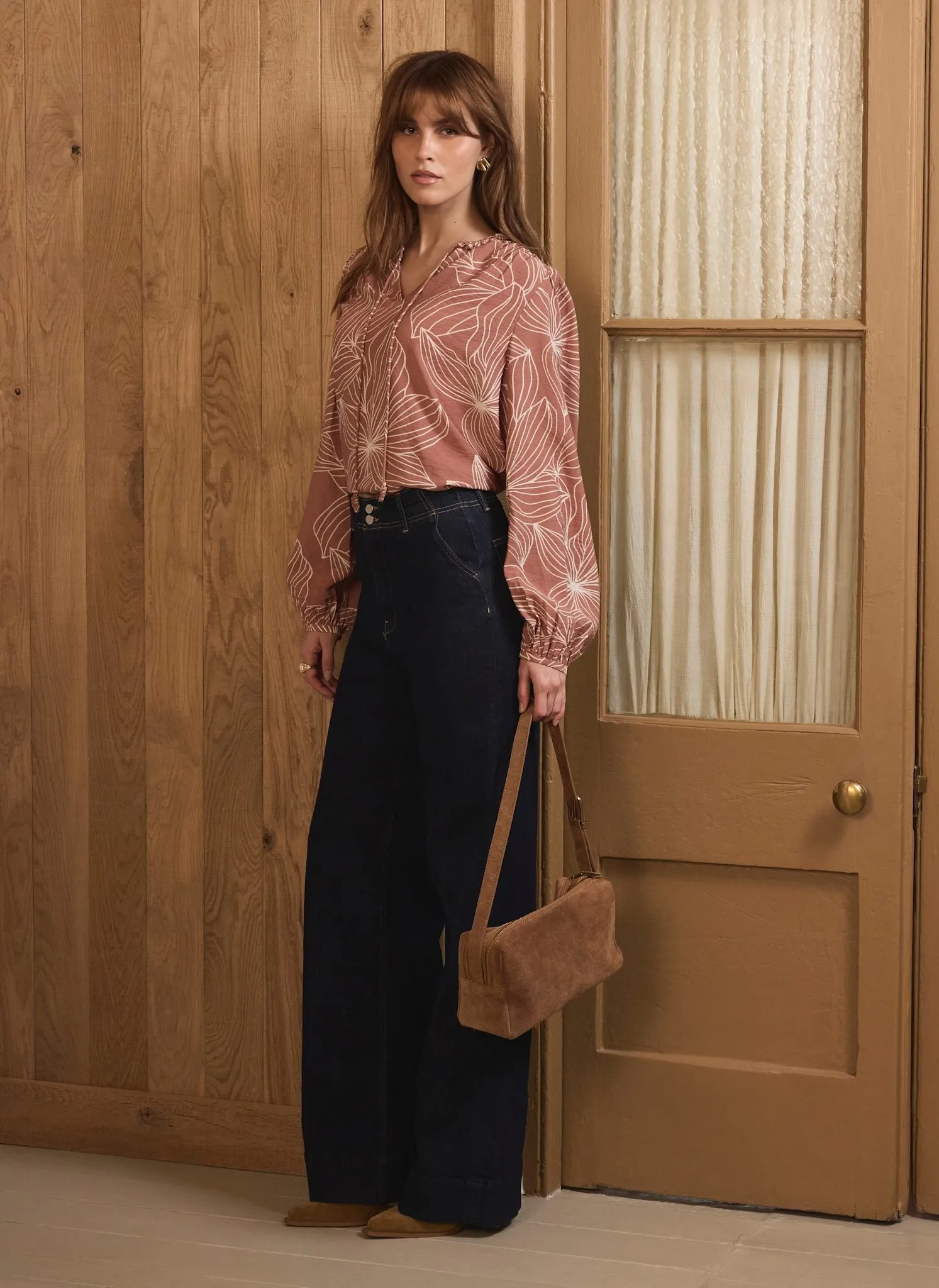 Brown Floral Print Blouse sold by Mint Velvet product image thumbnail 4