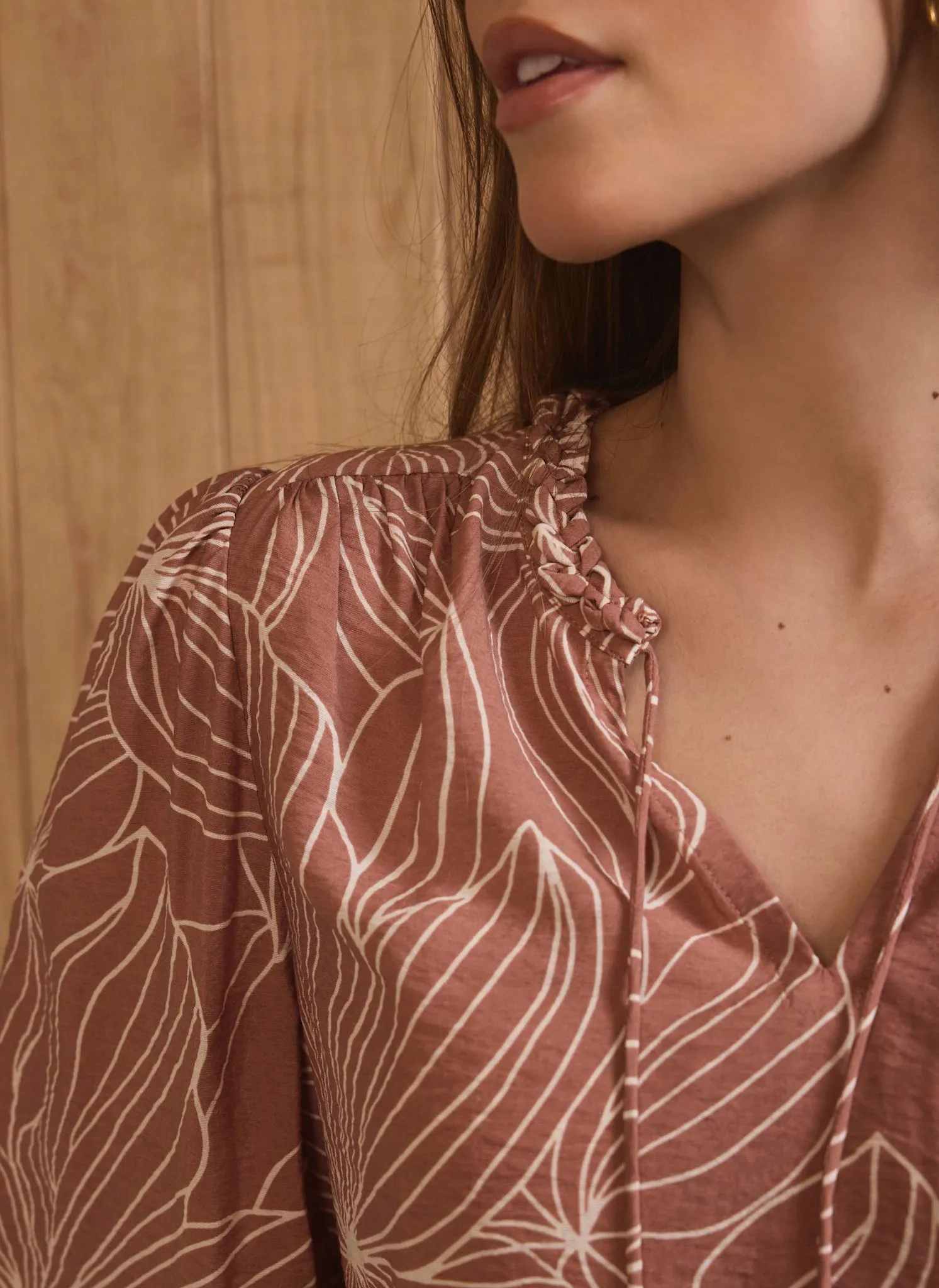 Brown Floral Print Blouse sold by Mint Velvet product image thumbnail 5