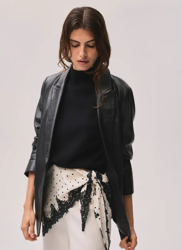 Cream Polka Dot Print Lace Trim Scarf sold by Mint Velvet