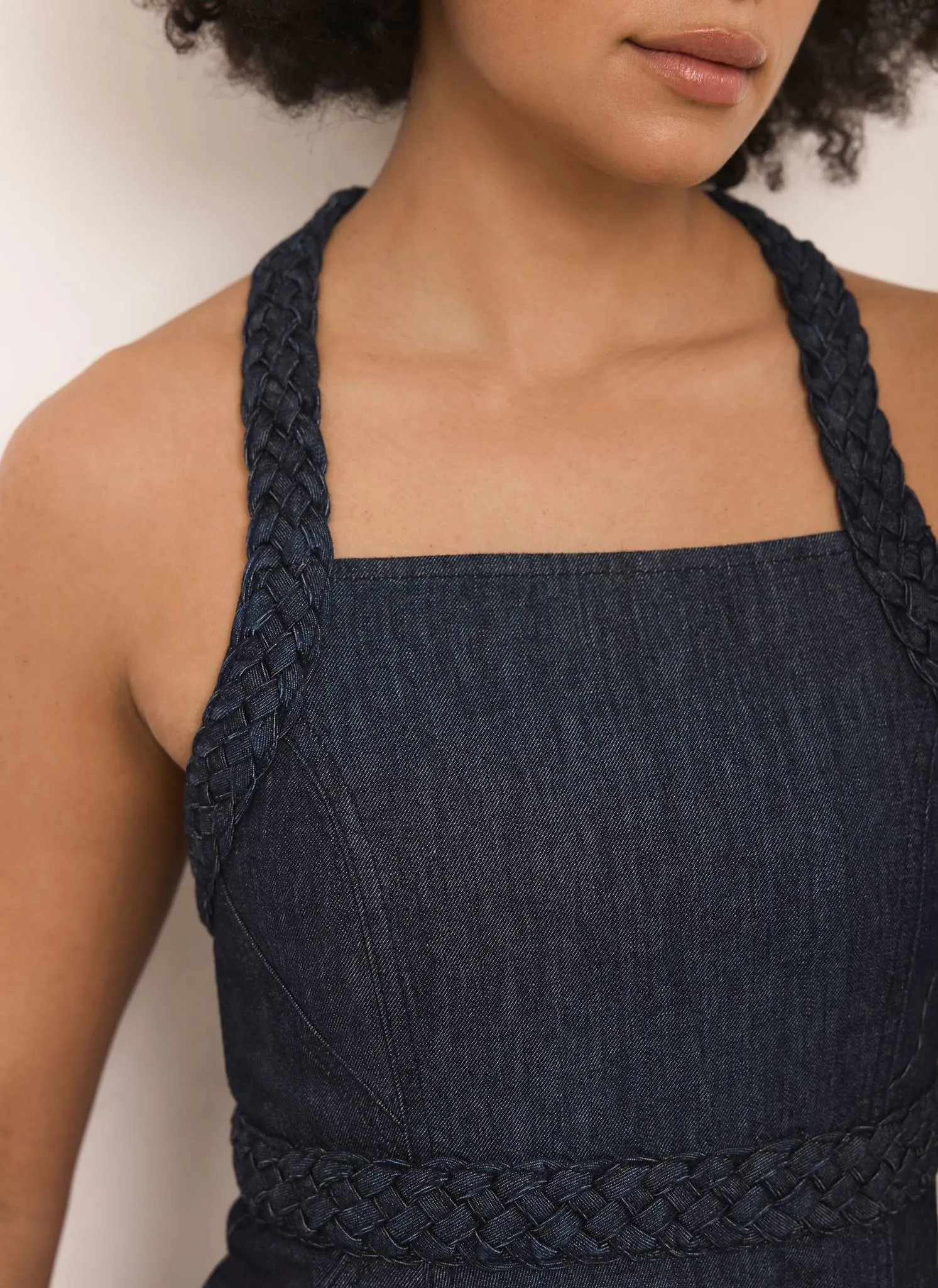 Dark Indigo Denim Halter Midi Dress sold by Mint Velvet product image thumbnail 5