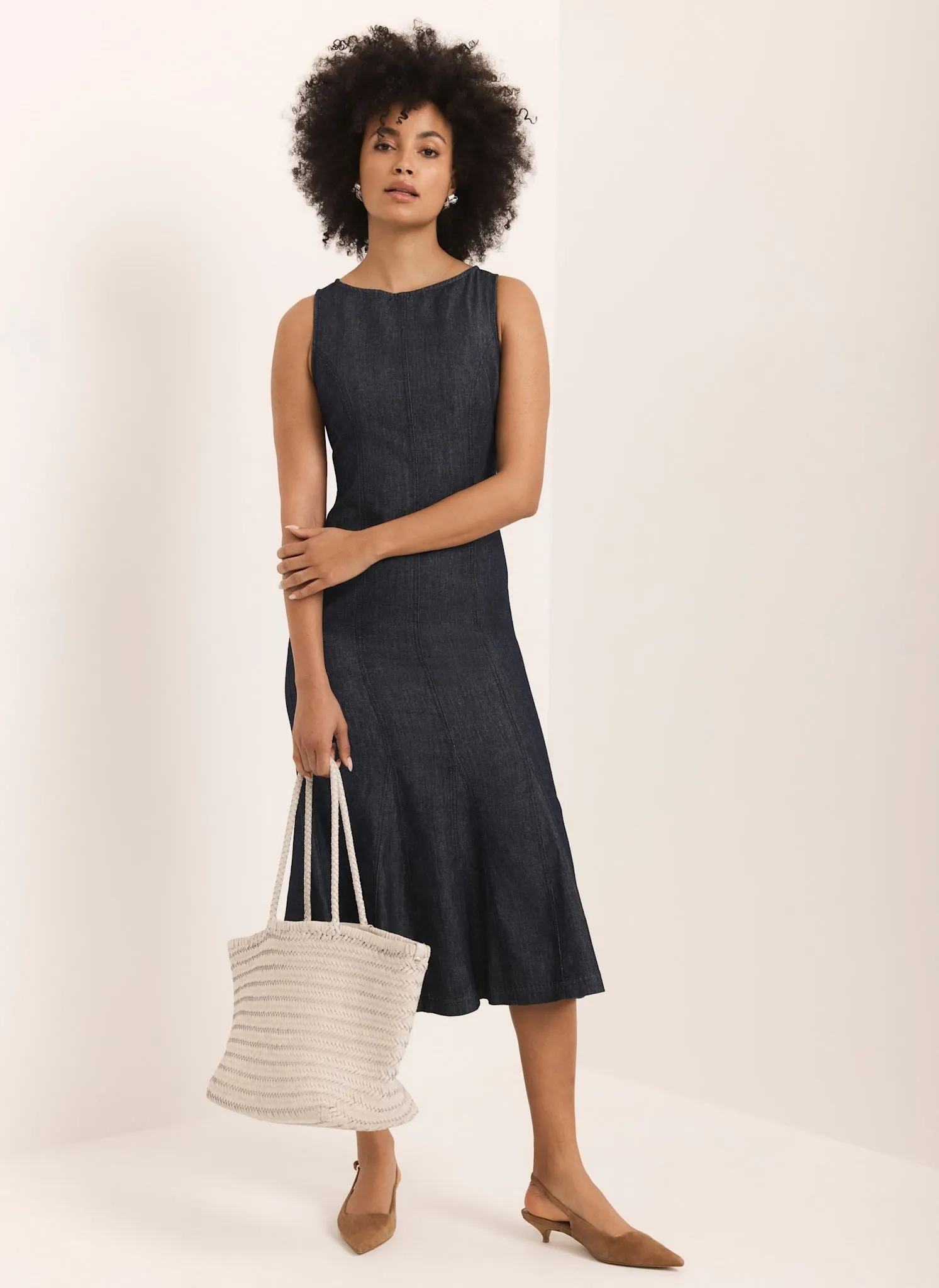 Dark Indigo Denim Midi Dress sold by Mint Velvet product image thumbnail 2