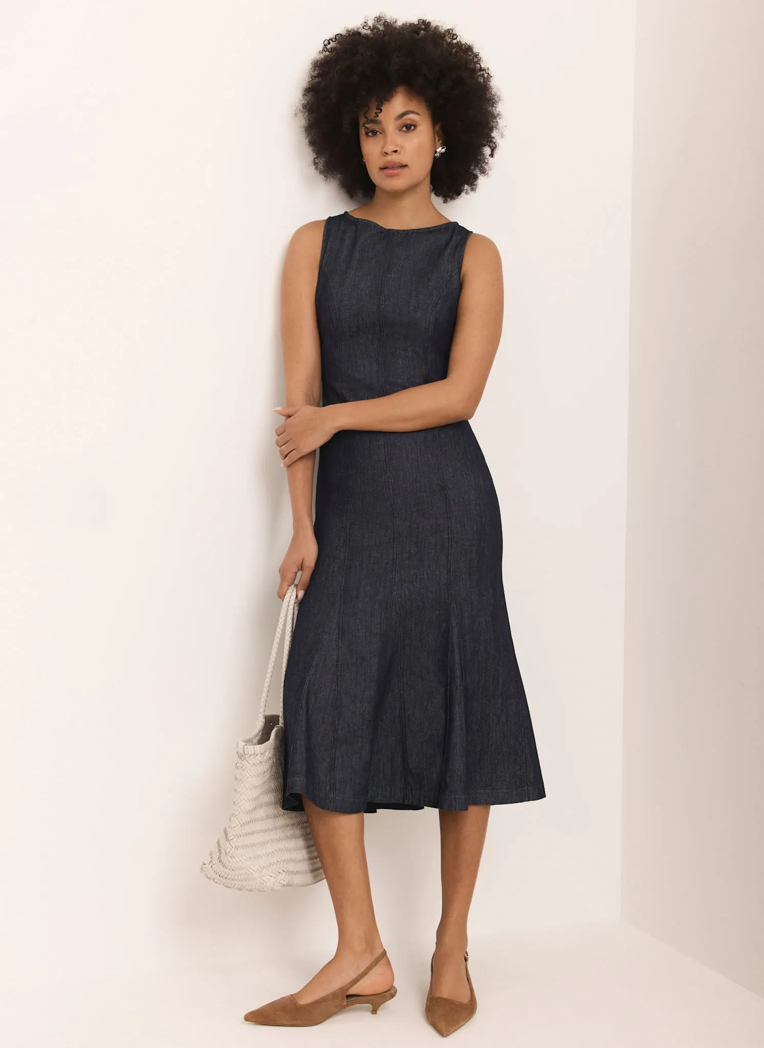 Dark Indigo Denim Midi Dress sold by Mint Velvet product image thumbnail 3