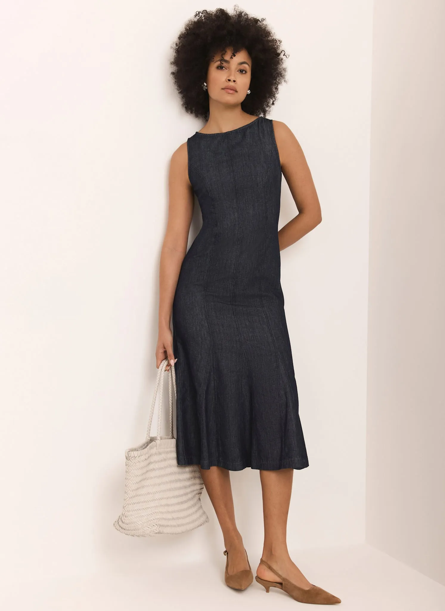Dark Indigo Denim Midi Dress sold by Mint Velvet