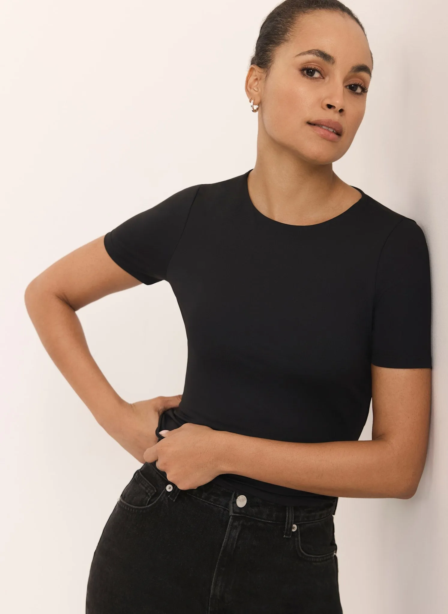 Black Layering Short Sleeve Top sold by Mint Velvet product image thumbnail 5