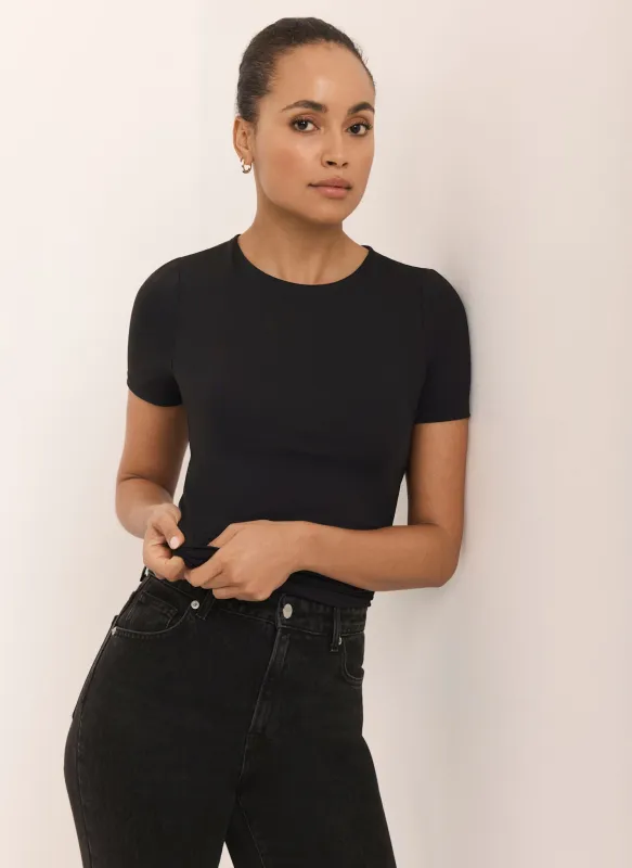 Black Layering Short Sleeve Top sold by Mint Velvet