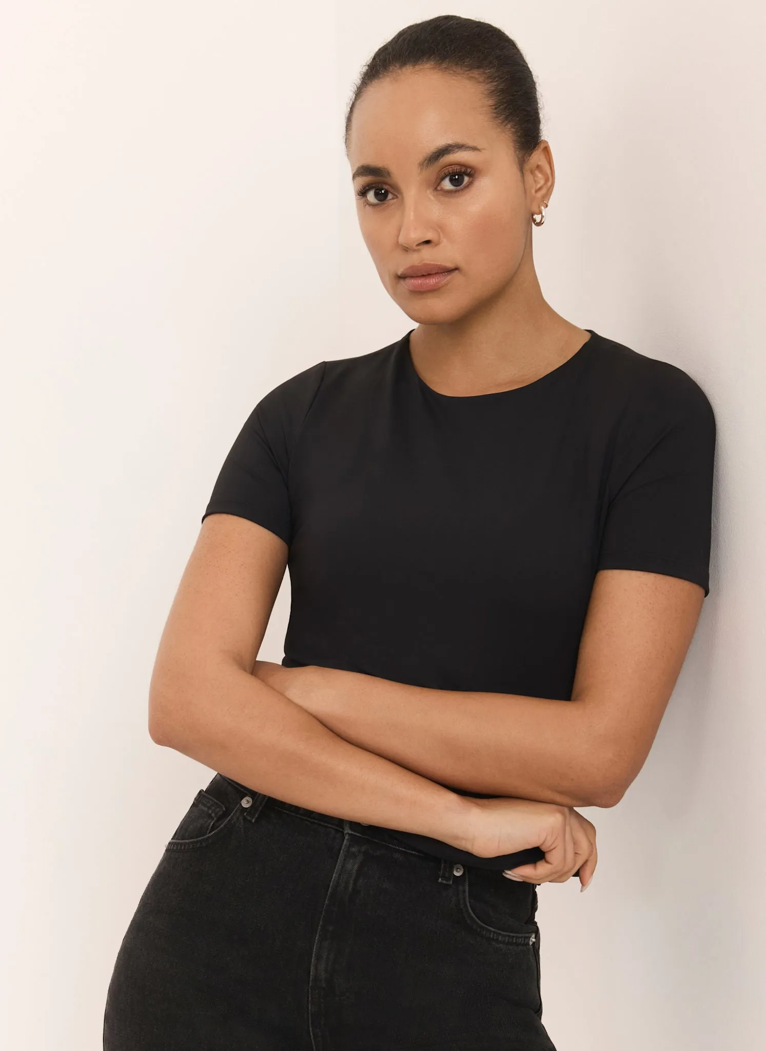 Black Layering Short Sleeve Top sold by Mint Velvet product image thumbnail 3