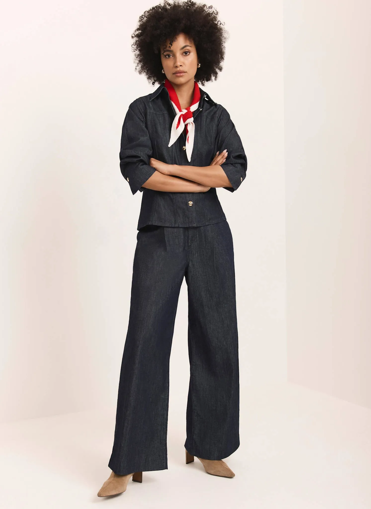 Dark Indigo Denim Fitted Shirt sold by Mint Velvet product image thumbnail 4