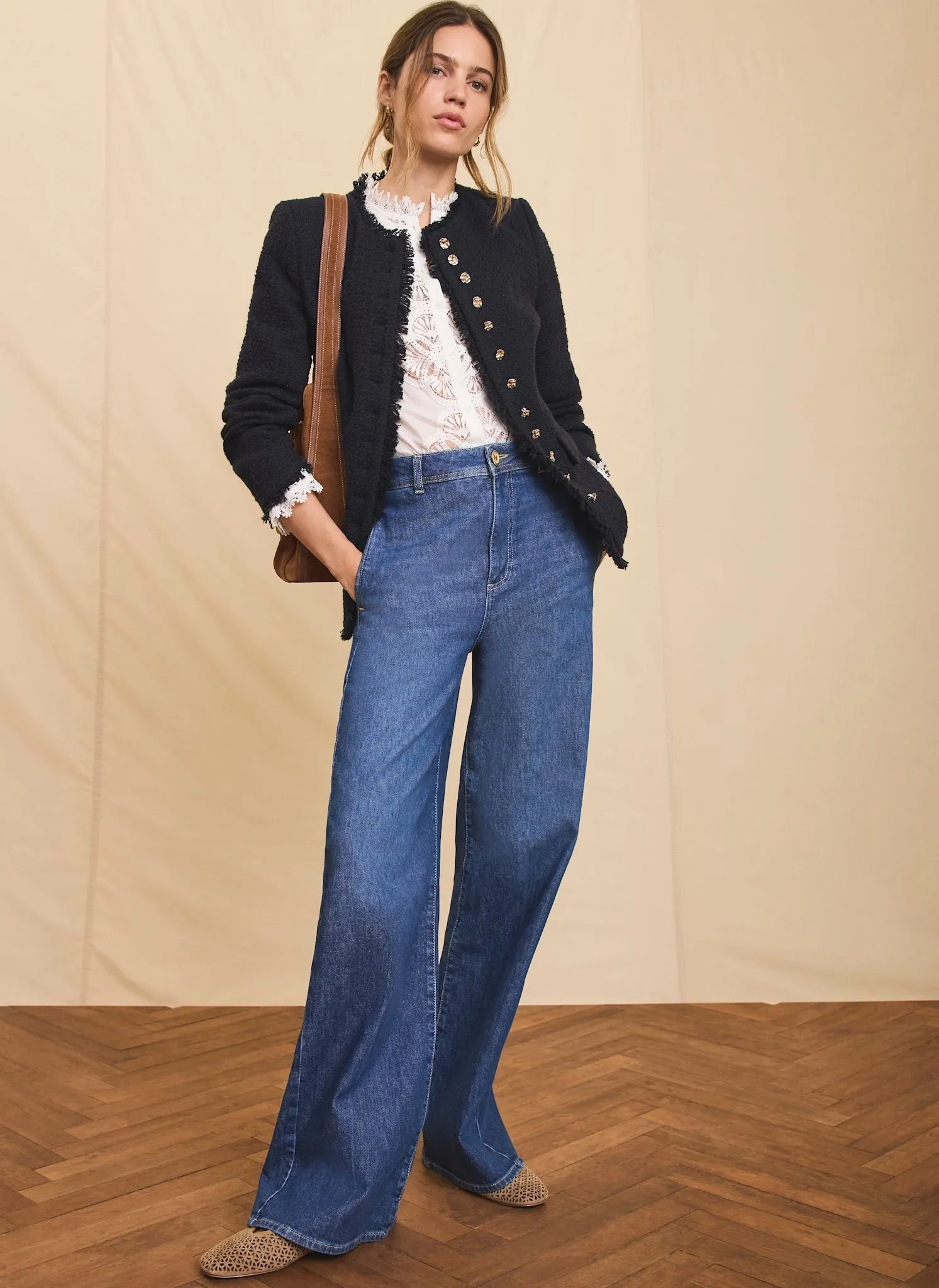 Navy Boucle Tweed Jacket sold by Mint Velvet product image thumbnail 3