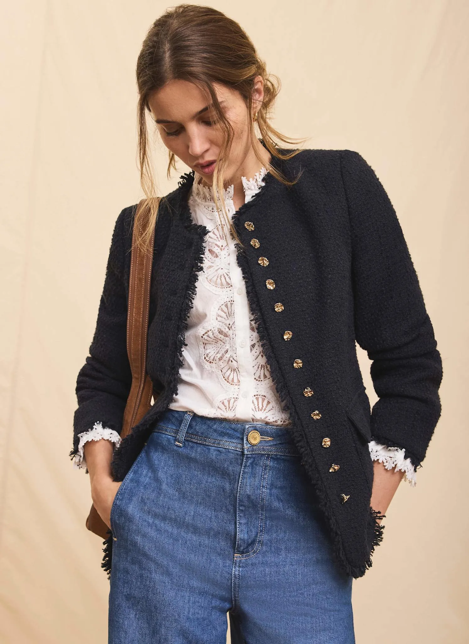 Navy Boucle Tweed Jacket sold by Mint Velvet product image thumbnail 2