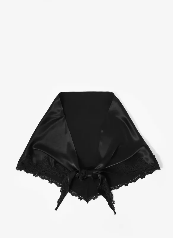 Black Satin Lace Trim Scarf sold by Mint Velvet