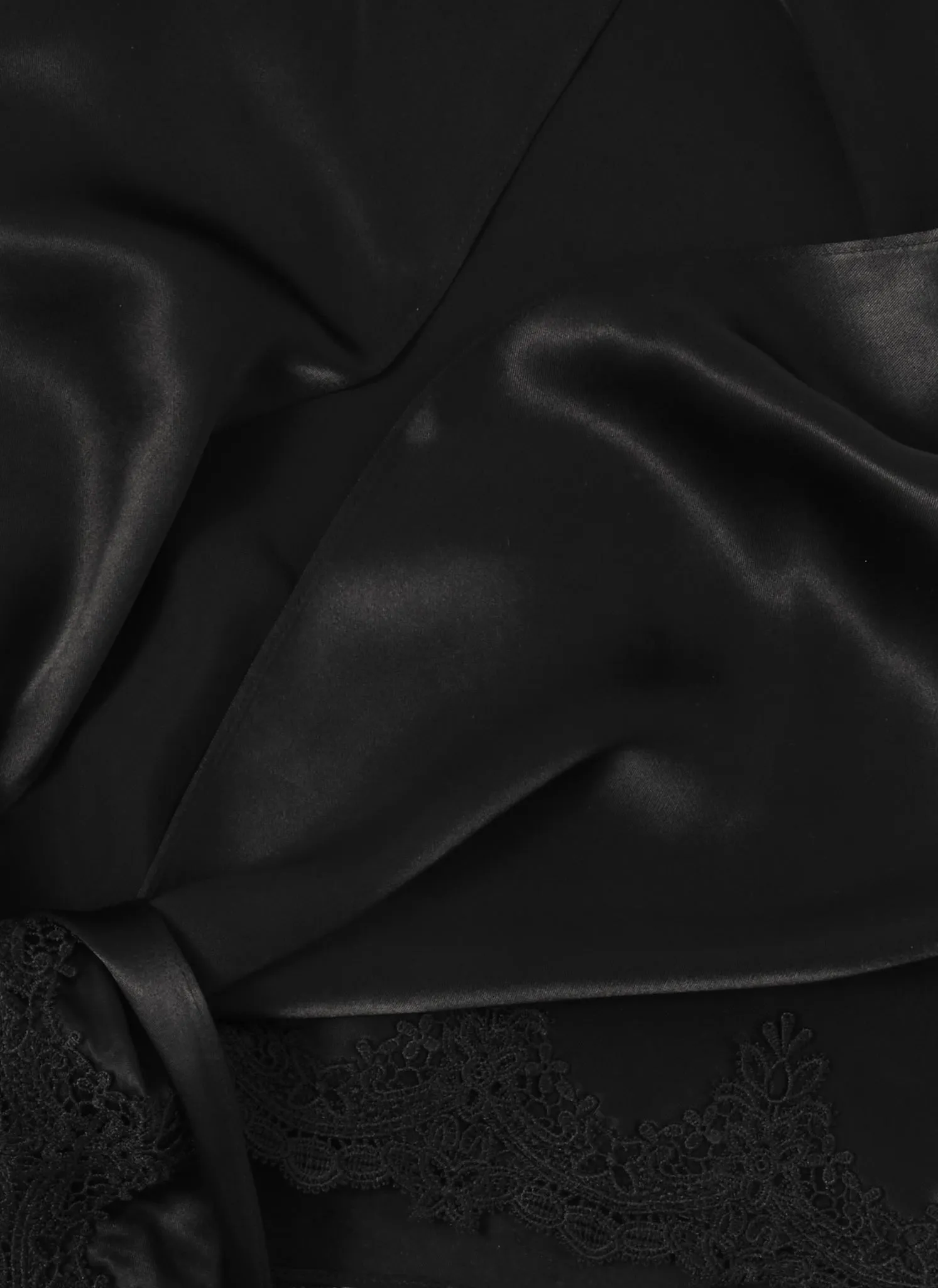 Black Satin Lace Trim Scarf sold by Mint Velvet product image thumbnail 4
