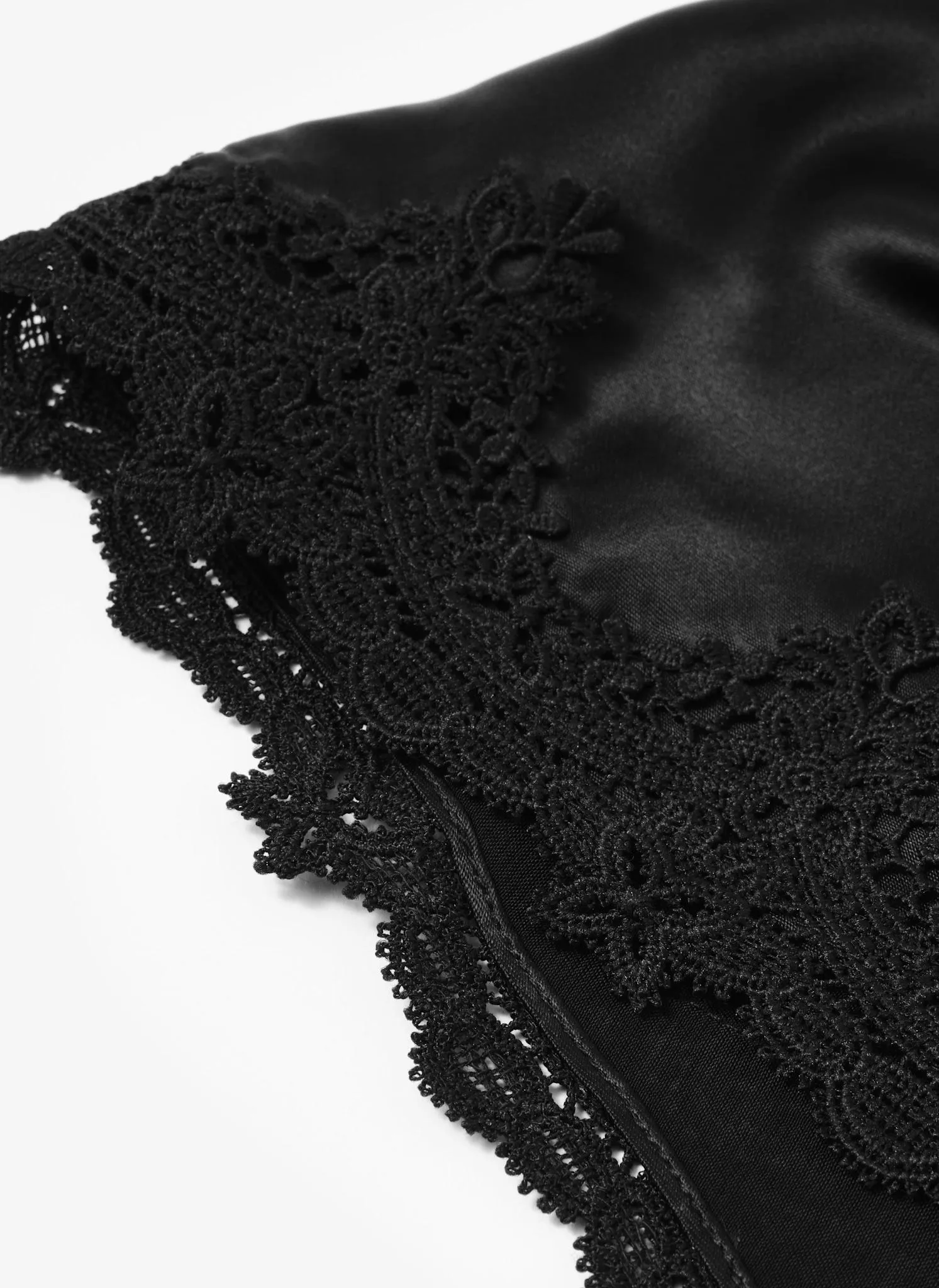 Black Satin Lace Trim Scarf sold by Mint Velvet product image thumbnail 3