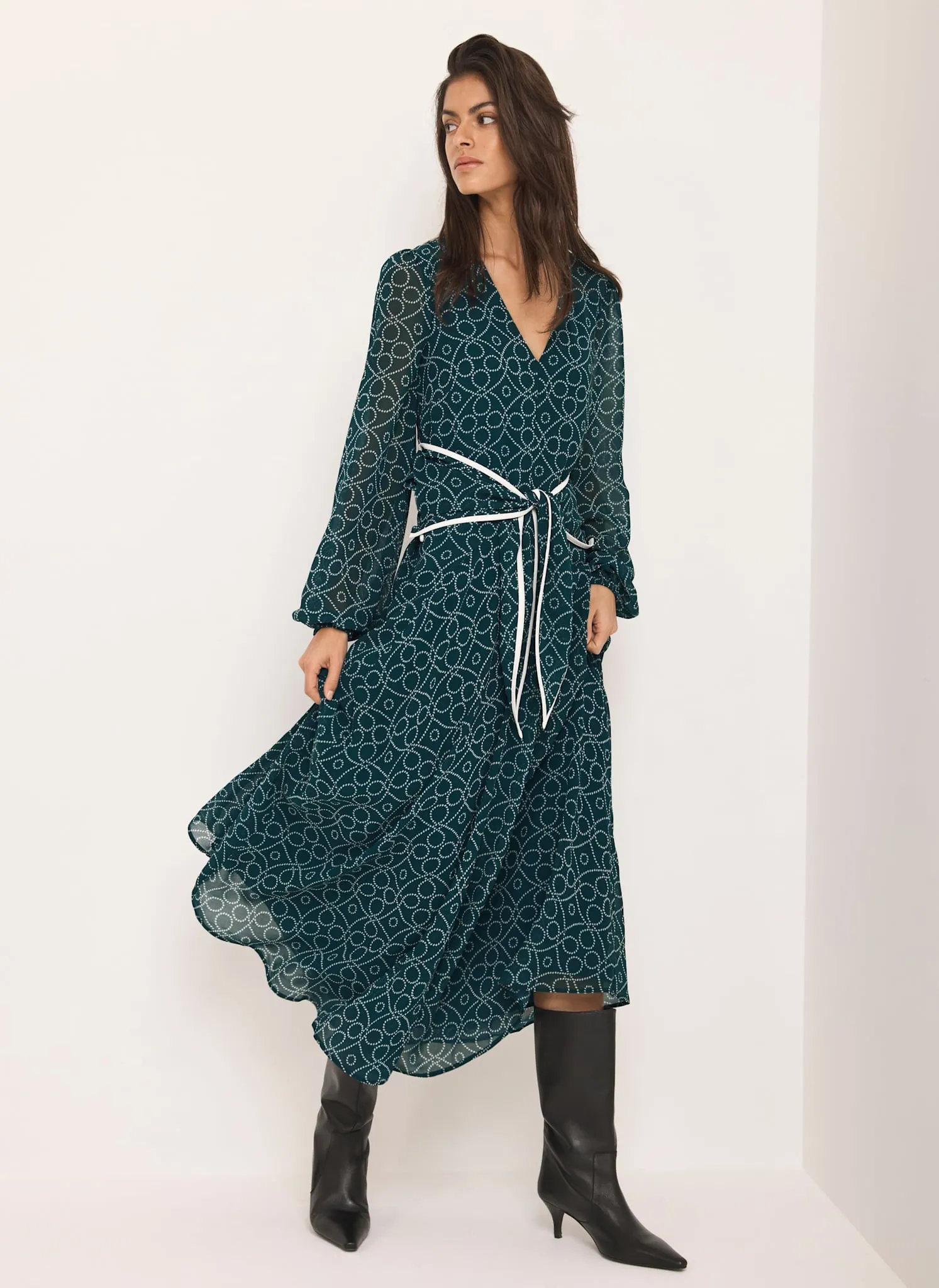 Teal Print Tie Maxi Dress sold by Mint Velvet product image thumbnail 2