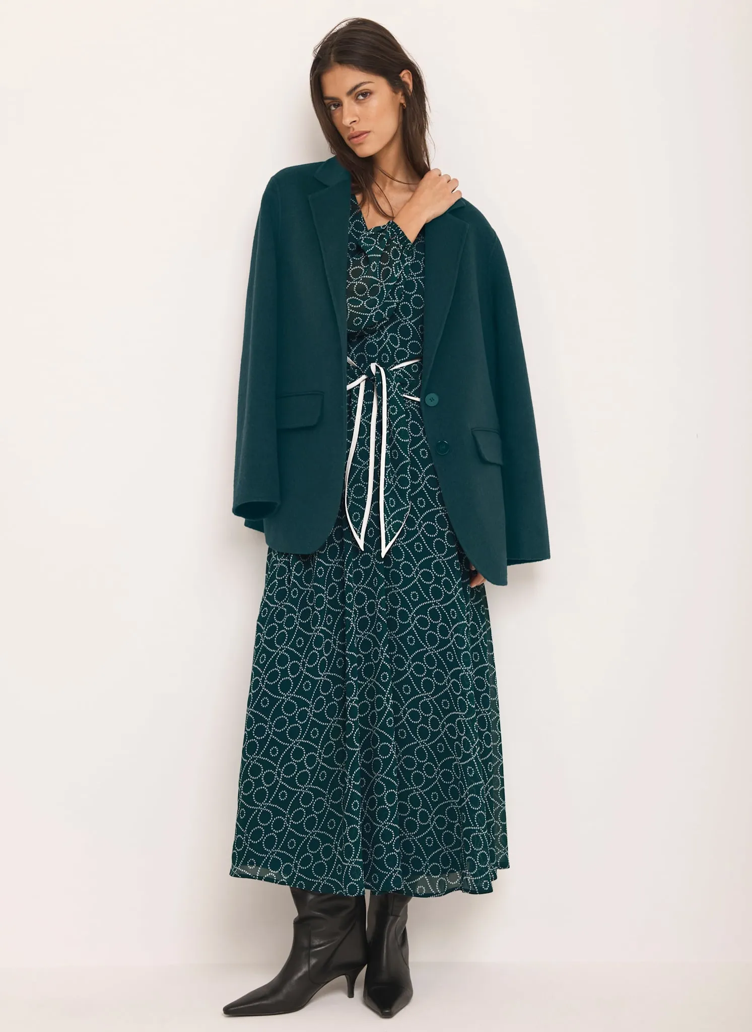 Teal Print Tie Maxi Dress sold by Mint Velvet product image thumbnail 5