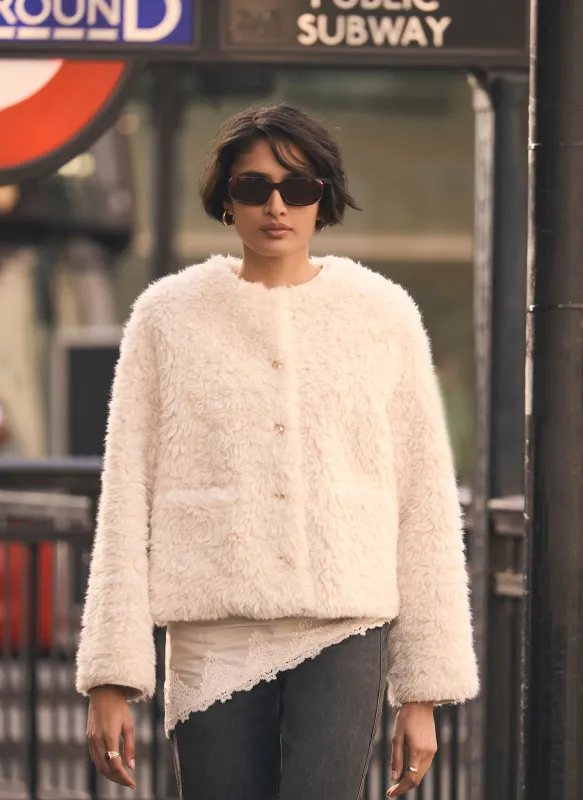 Cream Satin Lace Trim Scarf sold by Mint Velvet