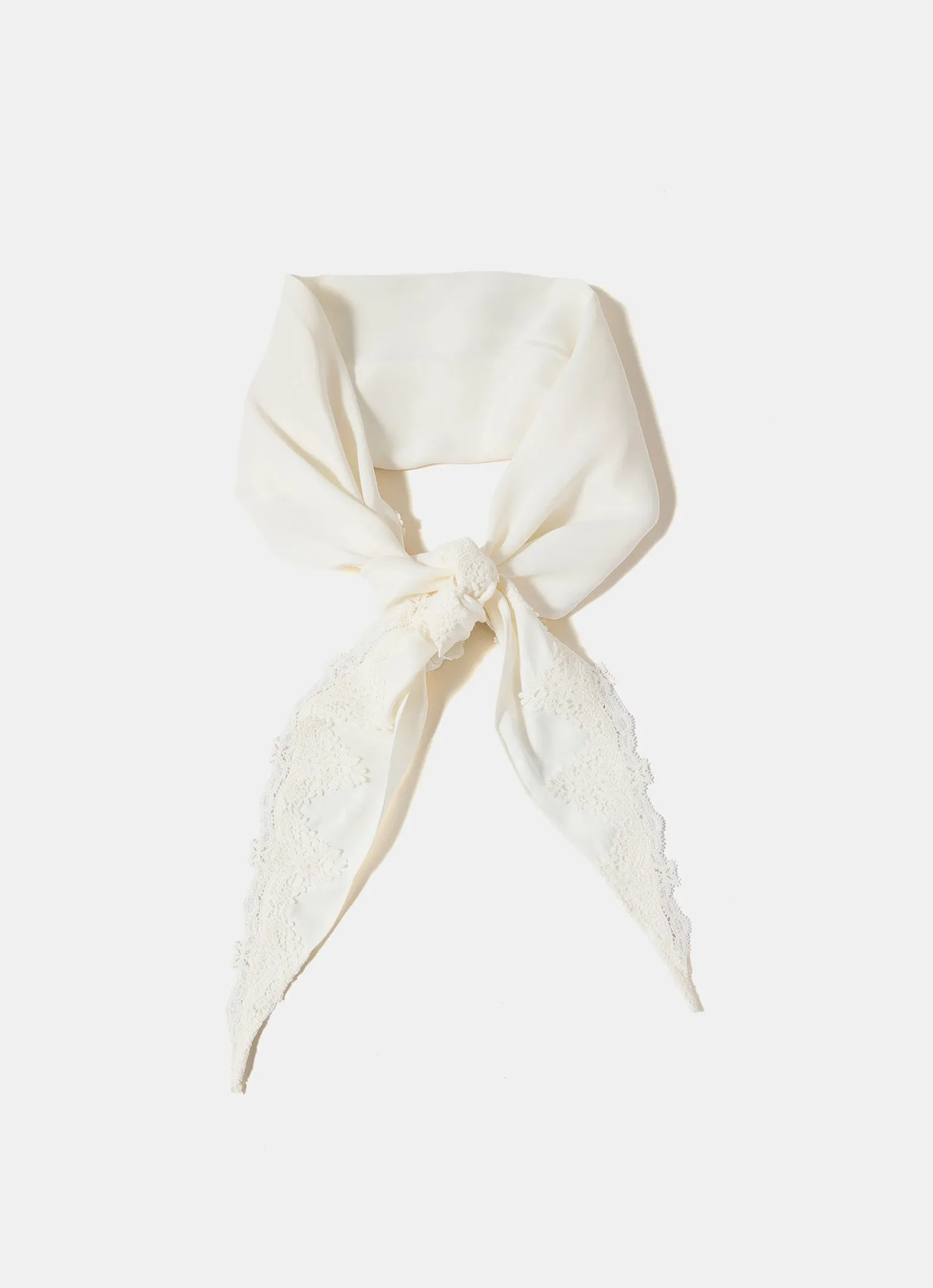 Cream Satin Lace Trim Scarf sold by Mint Velvet product image thumbnail 4