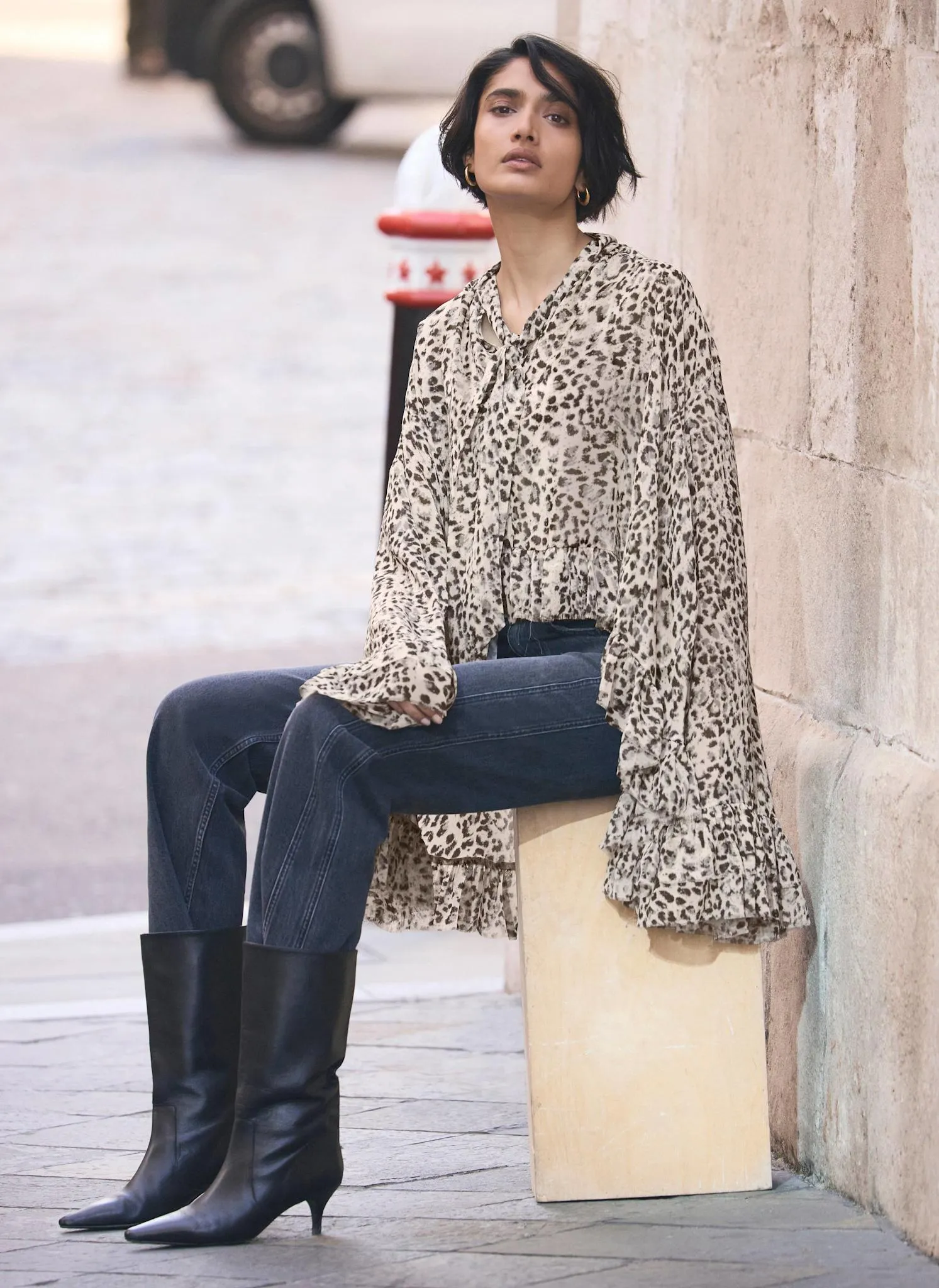 Leopard Print Ruffle Blouse sold by Mint Velvet product image thumbnail 5