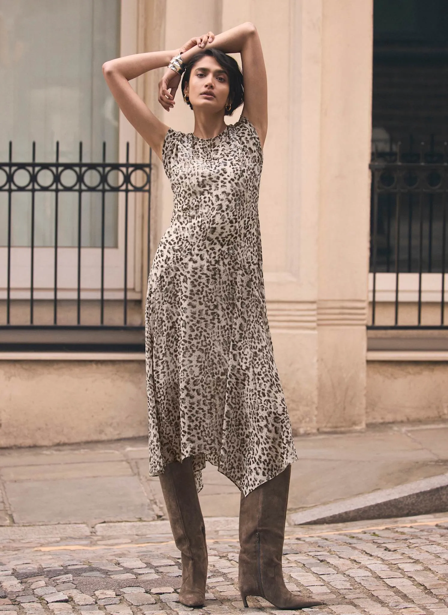 Leopard Print Cap Sleeve Midi Dress sold by Mint Velvet product image thumbnail 5