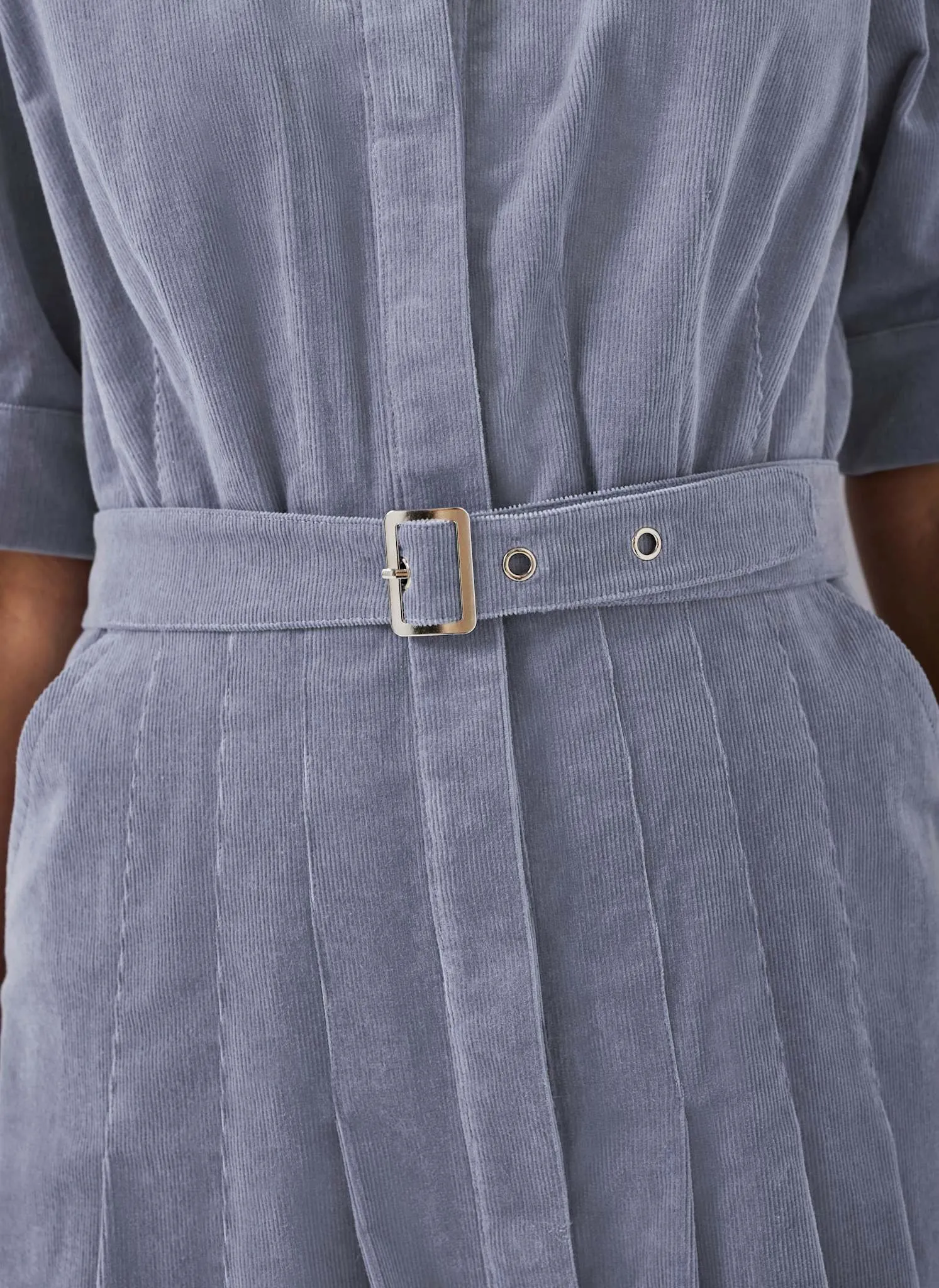 Blue Corduroy Belted Midi Dress sold by Mint Velvet product image thumbnail 5