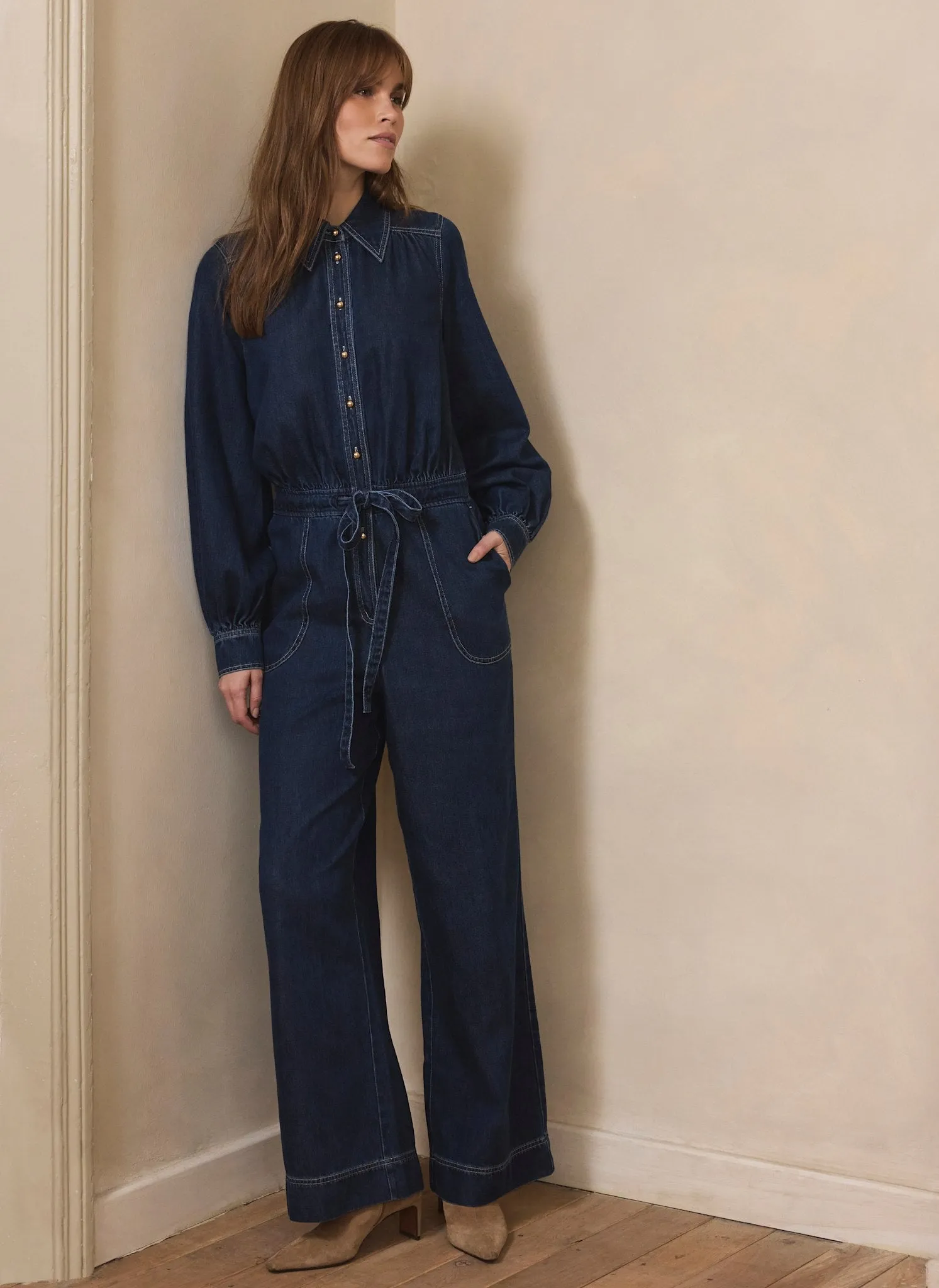 Dark Indigo Denim Jumpsuit sold by Mint Velvet