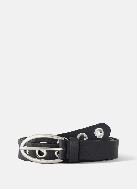 Black Leather Eyelet Belt sold by Mint Velvet