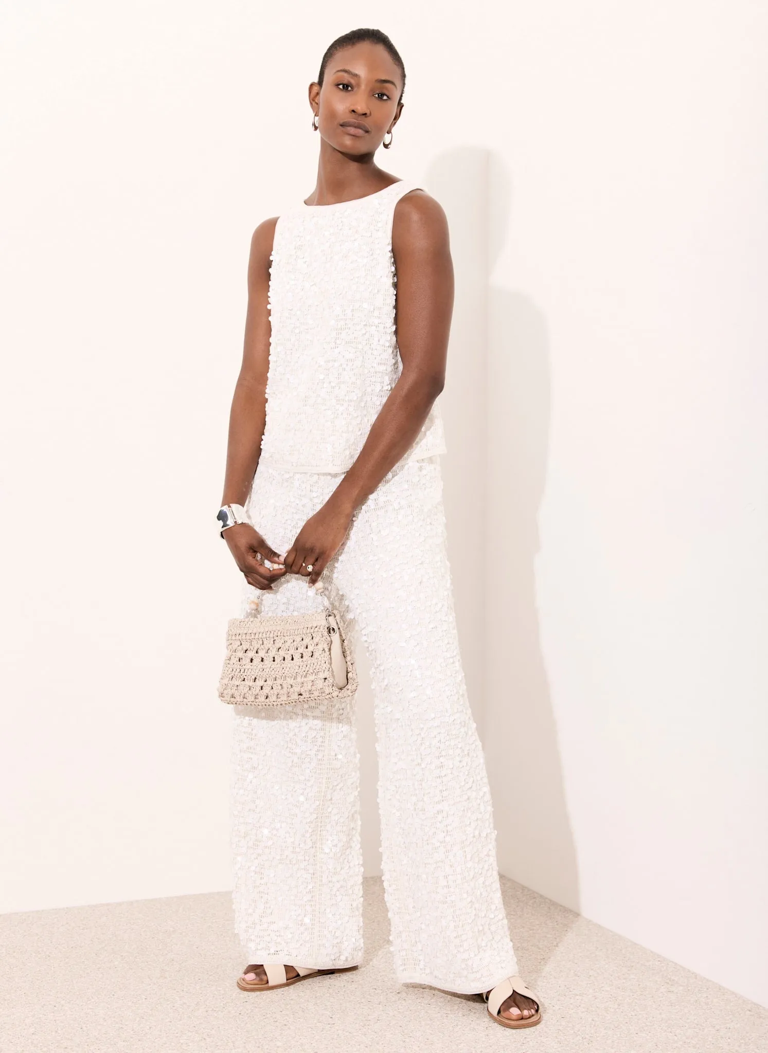 White Sequin Sleeveless Top sold by Mint Velvet product image thumbnail 5