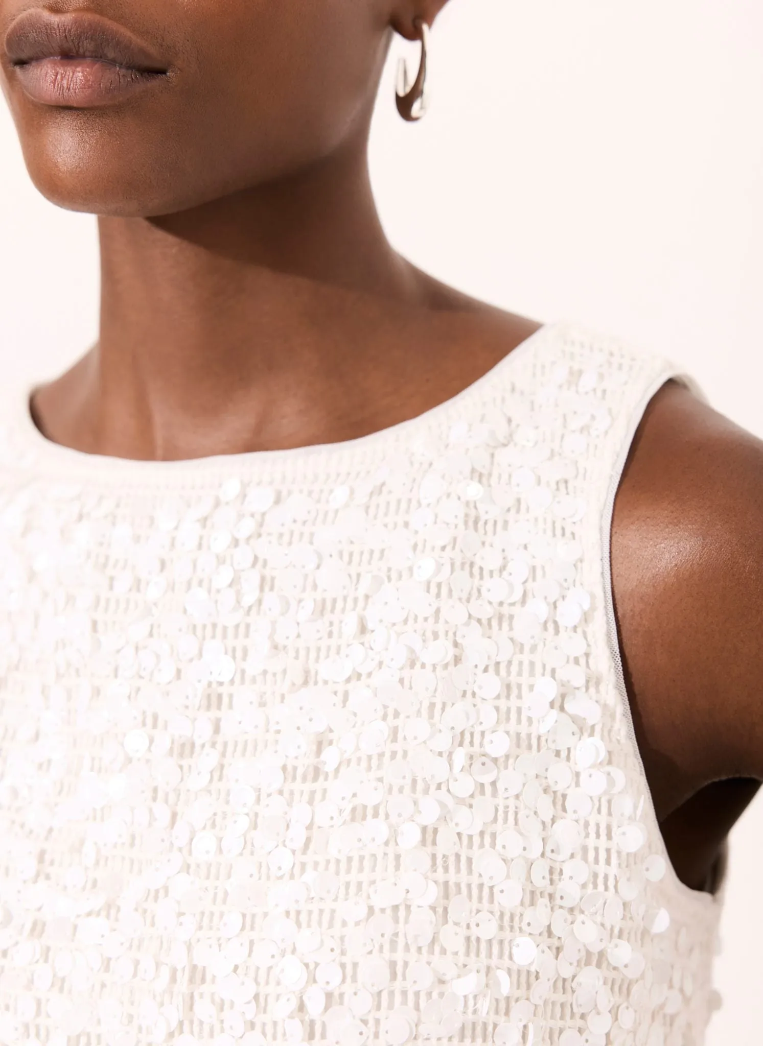 White Sequin Sleeveless Top sold by Mint Velvet product image thumbnail 4