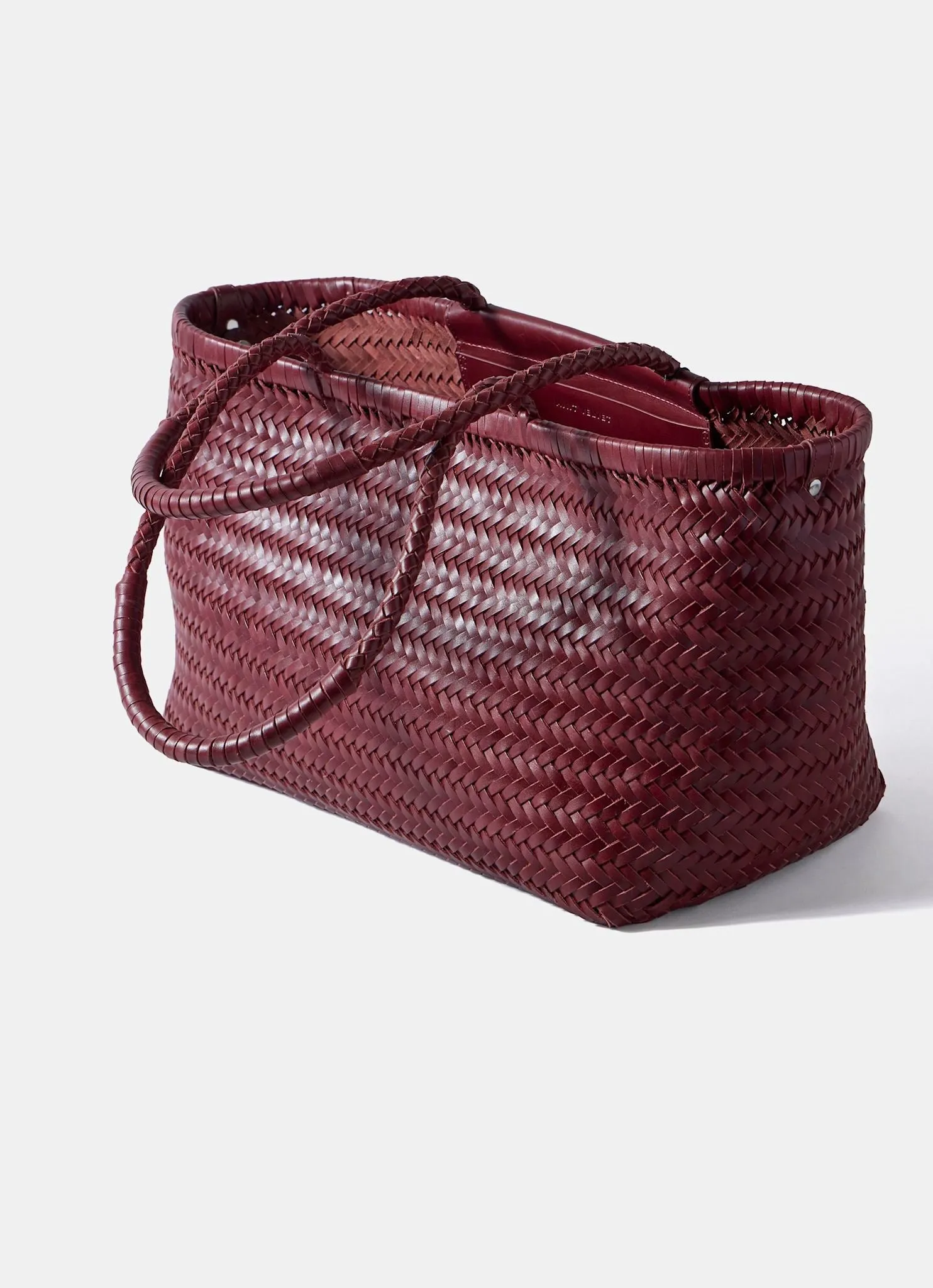Rae Red Leather Woven Tote Bag sold by Mint Velvet product image thumbnail 3
