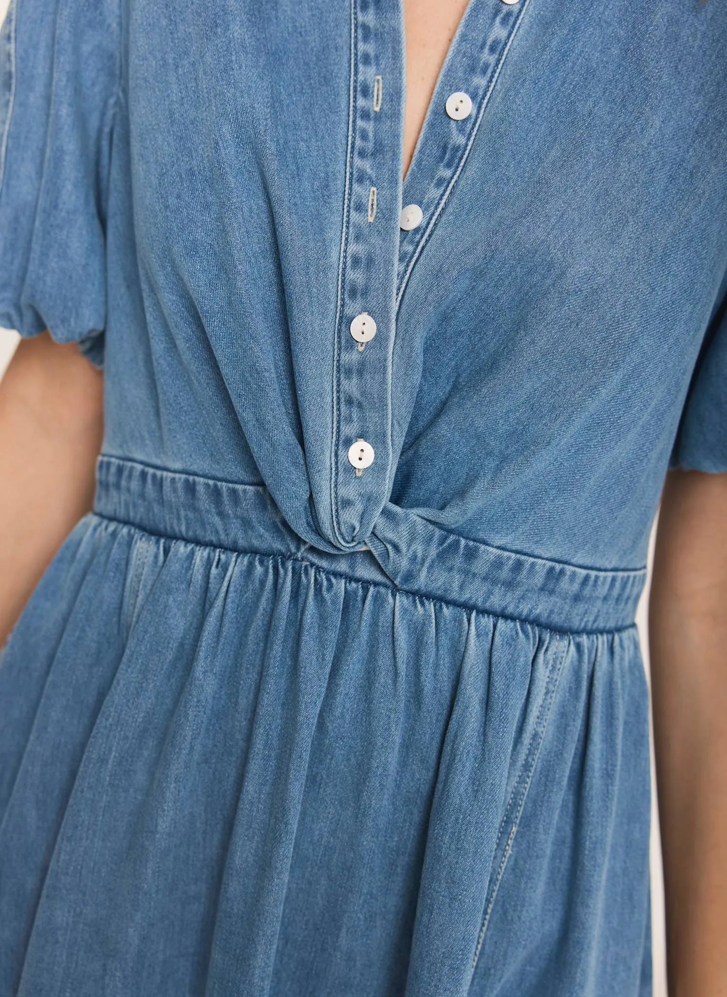 Mid Indigo Denim Twist Midi Dress sold by Mint Velvet product image thumbnail 5